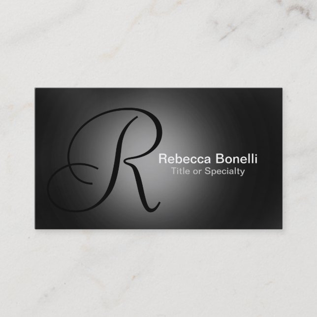 Charming Gray Monogram Consultant Business Card Visitenkarte (Vorderseite)