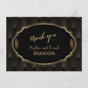 Charming Great Gatsby Art Deco Wedding DANK Dankeskarte