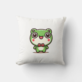 Charming Green Frog Cushion Kissen