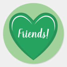 Charming Green Heart Graphic mit Friends Text