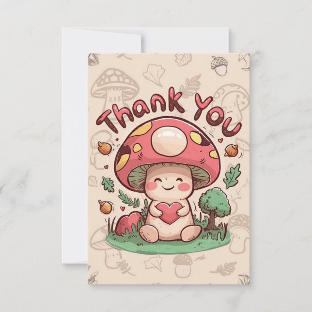 Charming Grußraum Mushroom Danke Karte (Vorderseite)