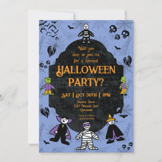 Charming Halloween Character Party Einladung