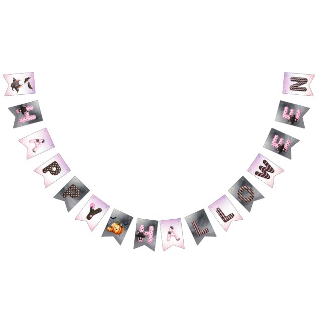 Charming Halloween-Party Hexenkürbis Wimpelkette (Alle)