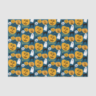 Charming Halloween Pumpkins Spooky Ghost Seidenpapier