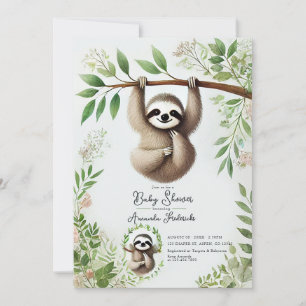 Charming Hanging Sloth Baby Dusche Einladung