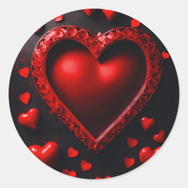 Charming Heart Design Round Stickers (Vorderseite)
