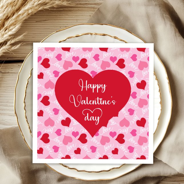 Charming Heart Pattern Valentinstag Servietten (Charming Heart Pattern Valentine’s Day Napkins)