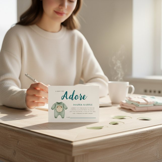 Charming Hedgehog Baby Boy Diaper Raffle  Begleitkarte (Von Creator hochgeladen)