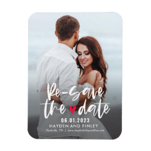 Charming Herz EDITABLE FARBE Resave the Date Magnet