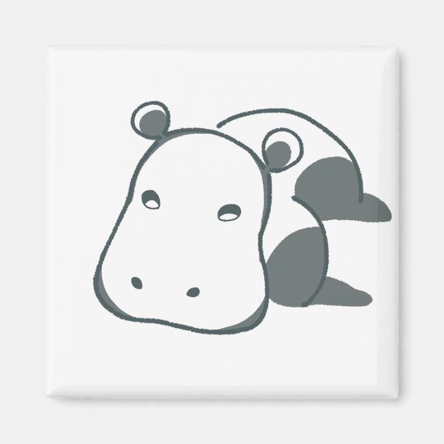 Charming Hippo Magnet - Calming Green Minimal (Vorne)
