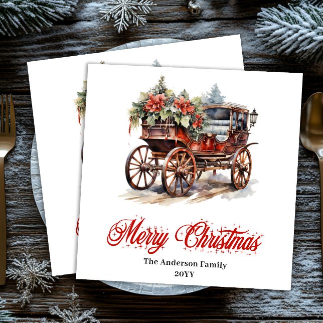 Charming holiday scene napkins cozy watercolor  serviette (Charming holiday scene napkin cozy watercolor style

)