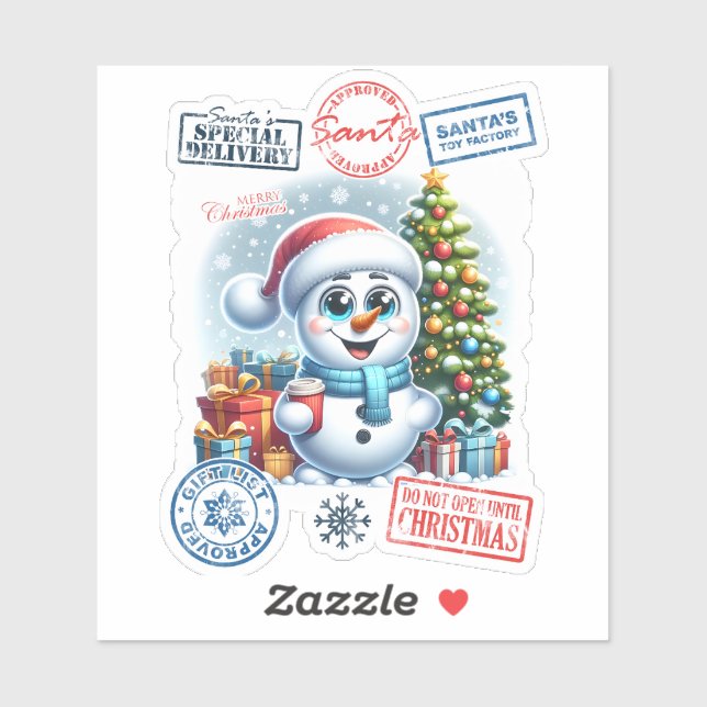 Charming Holiday Snowman Sticker (Blatt)