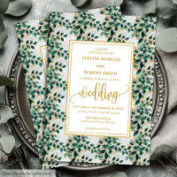 Charming Hunter Green Gold Eucalyptus Wedding