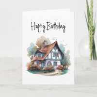 Charming Hütte Happy Birthday Card