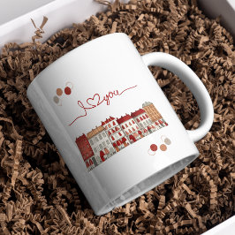 Charming "I Liebe You" Städtische Illustration Tas Tasse