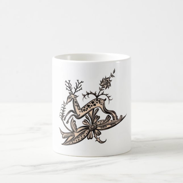 CHARMING ILLUSTRATION VINTAG! ALT! KURZ! KAFFEETASSE (Mittel)