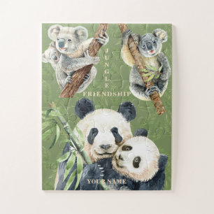 Charming Jungle Friends Koala Panda Mother Baby Puzzle