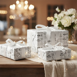 Charming Just Married Icon Muster Geschenkpapier