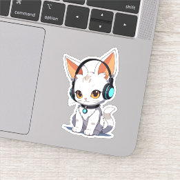 Charming Kawaii Cat Design Aufkleber