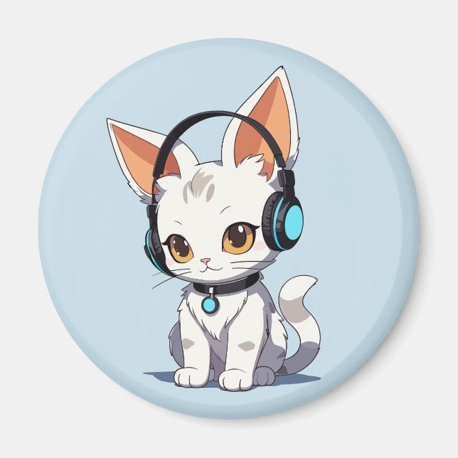 Charming Kawaii Cat Design Magnet (Vorne)