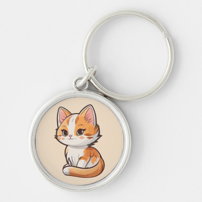 Charming Kawaii Kitten Schlüsselanhänger (Vorne)