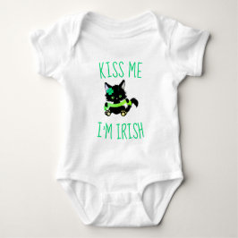 Charming Kiss Me I'm Irish Cat Baby Strampler