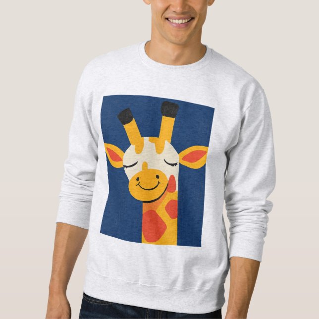 Charming Lächeln Giraffe - Spielerisches, fröhlich Sweatshirt (Vorderseite)