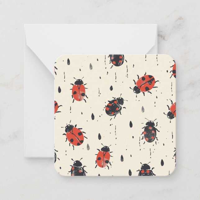 Charming Ladybug Notecards | naturgemäß Inspiriert Mitteilungskarte (Vorderseite)