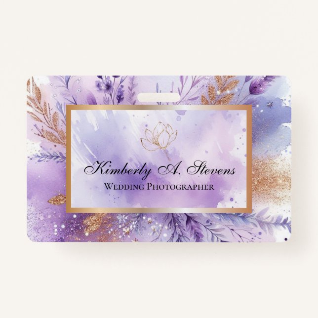 Charming Lavender Name Tag Abzeichen Ausweis (Vorderseite)