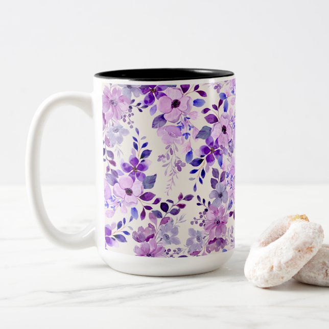 Charming Lila botanisch Zweifarbige Tasse (Mit Donut)