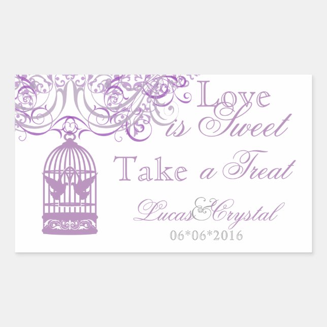 Charming Liliac Birdcage Candy Buffet Sticker (Vorderseite)