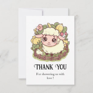 Charming Little Sheep Baby Dusche Dankeskarte