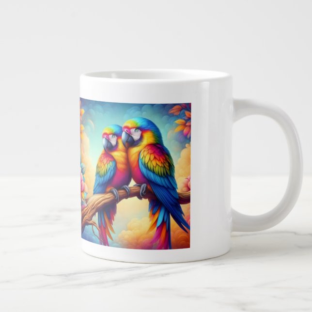 Charming Love Birds Cup Jumbo-Tasse (Rechts)