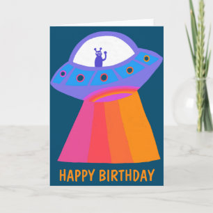 Charming Martian HAPPY BIRTHDAY UFO Karte