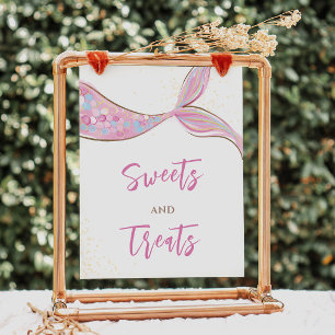 Charming Mermaid Dessert Geburtstagssignatur Poster