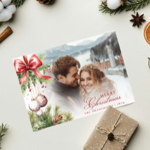 Charming Mistletoe Foto & Name Weihnachtskarte
