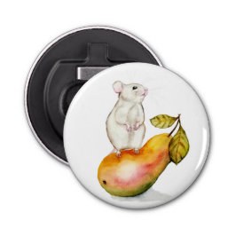 Charming Mouse on a Pear Flaschenöffner