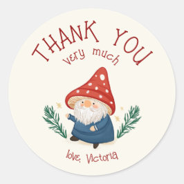 Charming Mushroom Gnome Vielen Dank Sticker