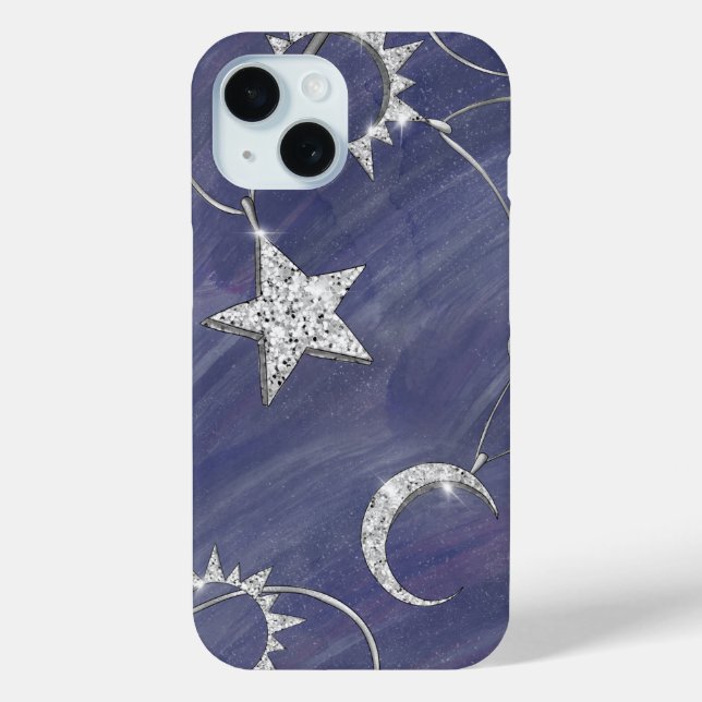 Charming Mystique Silver Moon | Stars Sun Amulet Case-Mate iPhone Hülle (Rückseite)