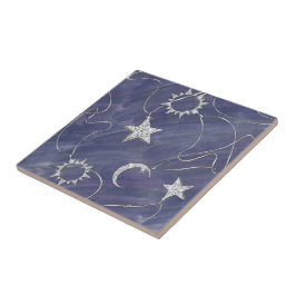 Charming Mystique Silver Moon | Stars Sun Amulet Fliese