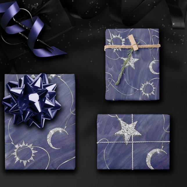 Charming Mystique Silver Moon | Stars Sun Amulet Geschenkpapier Set (Von Creator hochgeladen)