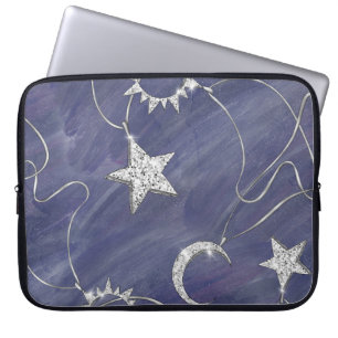 Charming Mystique Silver Moon Stars Sun Amulet Laptopschutzhülle