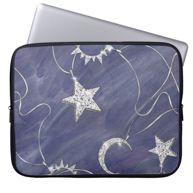 Charming Mystique Silver Moon | Stars Sun Amulet Laptopschutzhülle (Vorderseite)