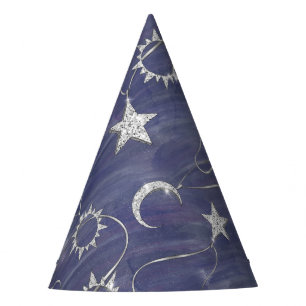 Charming Mystique Silver Moon   Stars Sun Amulet Partyhütchen