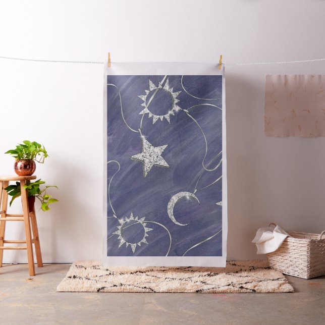 Charming Mystique Silver Moon | Stars Sun Amulet Stoff (Beispiel)