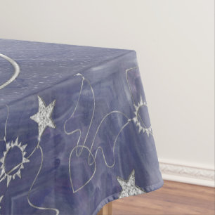 Charming Mystique Silver Moon   Stars Sun Amulet Tischdecke