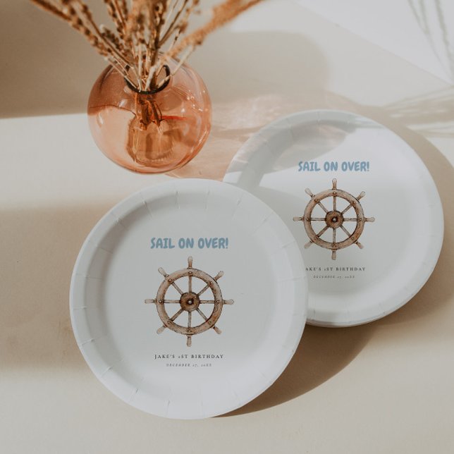 Charming Nautic Geburtstag Pappteller (Von Creator hochgeladen)