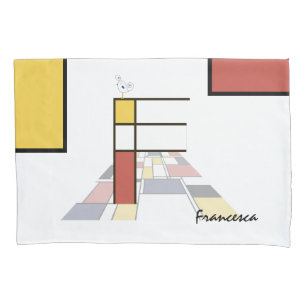 Charming Neoplasticism Art Monogram. Buchstabe F Kissenbezug