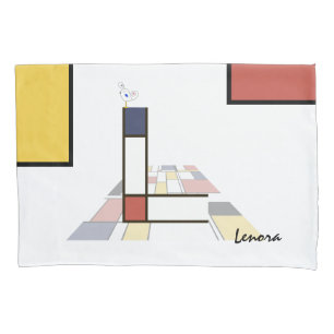 Charming Neoplasticism Art Monogram. Buchstabe L Kissenbezug