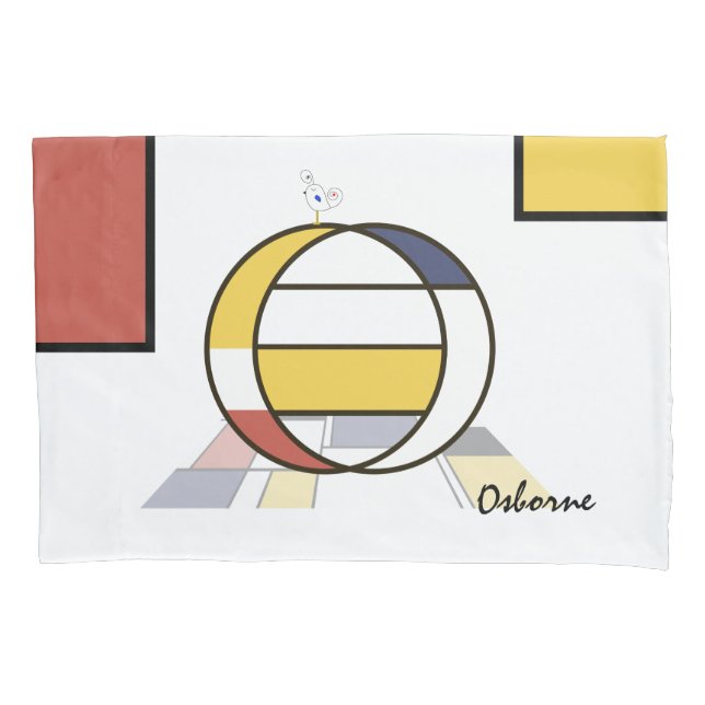 Charming Neoplasticism Art Monogram. Buchstabe O Kissenbezug (Vorderseite)